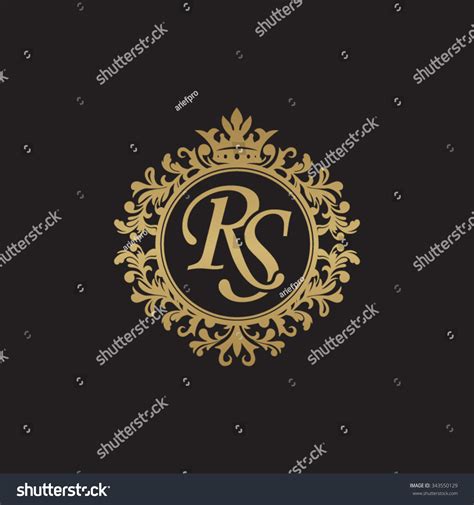 Rs Initial Luxury Ornament Monogram Logo Stock Vector