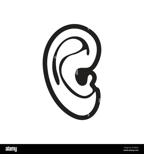 Stylish Black And White Icon Human Ear Royalty Free Vector Stock Vector Image And Art Alamy