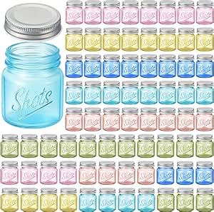 Amazon 72 Pcs Mini Mason Jar Shot Glasses With Lids 2 Oz Mason