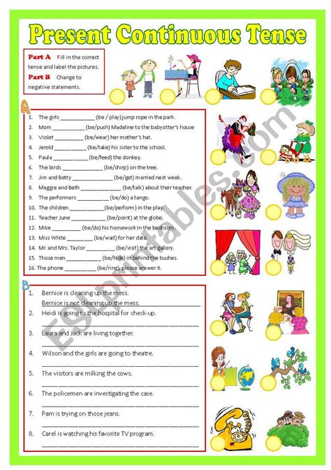 Present Continuous Tense Bw And Keys Esl Worksheet By Shusu Euphe