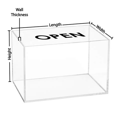 5 Sided Clear Acrylic Box Custom Size Acrylic Display Box Acrylic