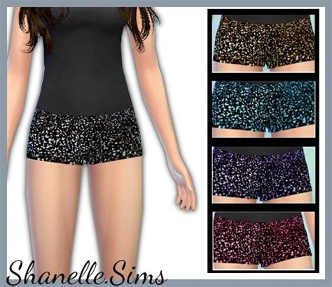 Shanellesims Sims Sims 4 Clothing Sequin Shorts