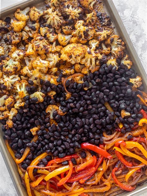 Sheet Pan Cauliflower Fajitas With Black Beans