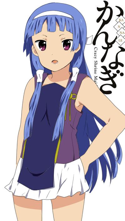 Safebooru Bangs Blue Hair Blunt Bangs Hair Tubes Kannagi Long Hair