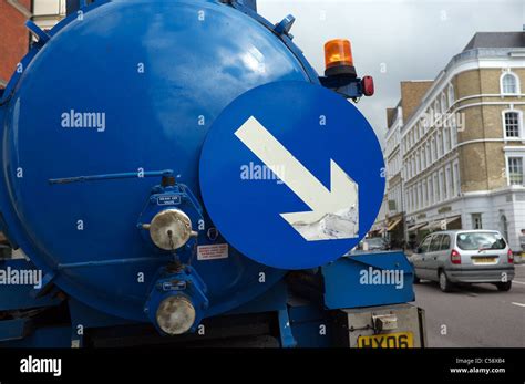 Traffic sign arrow right lorry tanker hi-res stock photography and images - Alamy