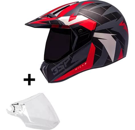 Capacete Bieffe 3 Sport Hills Vermelho Fosco Pala Viseira