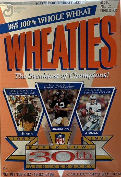 Super Bowl 30th Anniversary Wheaties Box Still Sealed 1996