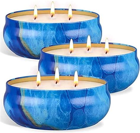 Ofun Citronella Candle Outdoor Large 3 Wick Scented Candles T Set