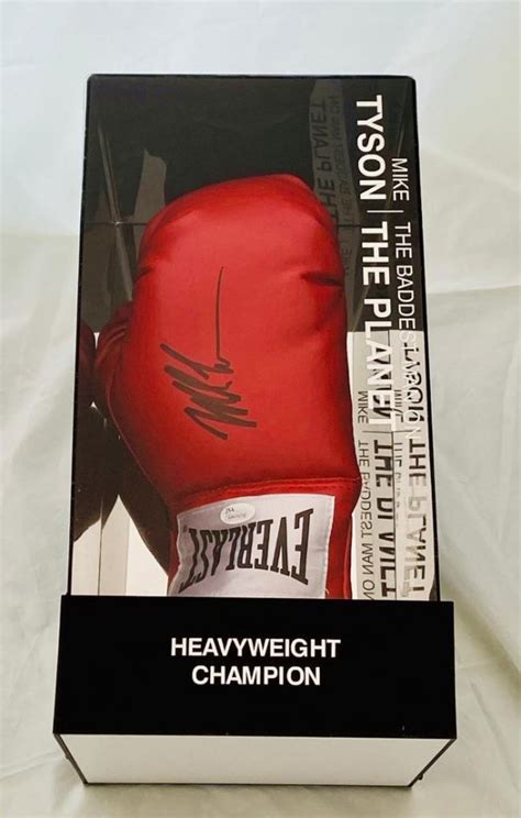 Mike Tyson Signed Red Everlast Boxing Glove With Light Up Display Mfm