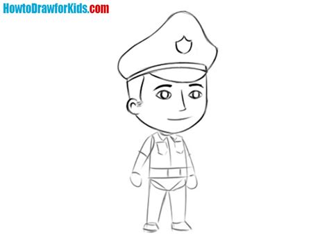 How To Draw Police Officer Easy Drawing Tutorial For Kids