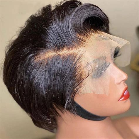 Pixie Cut Per Cke Transparente Spitze Menschliches Haar Per Cken F R