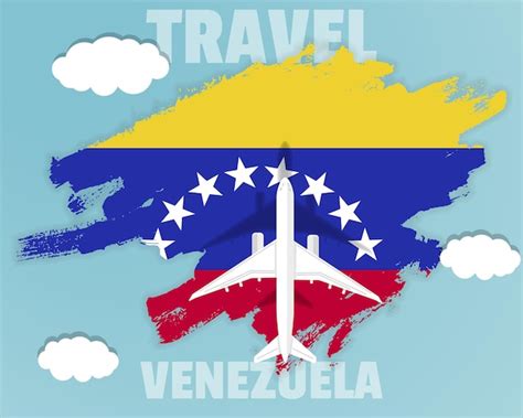 Premium Vector Traveling To Venezuela Top View Passenger Plane On