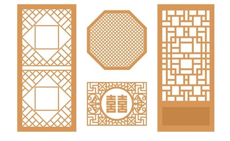 Premium Vector Korean Traditional Door Pattern Design Elements