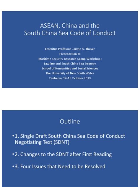 Thayer Asean China And The South China Sea Code Of Conduct Pdf