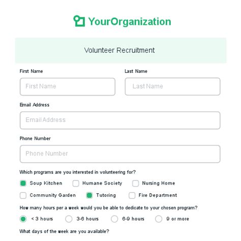 Volunteer Recruitment Form Template | Formstack