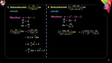 Teknik Pengintegralan Dengan Cara Substitusi Youtube