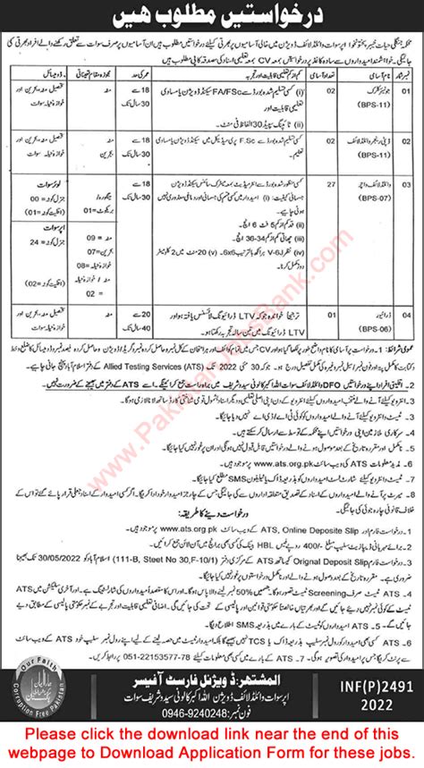 Wildlife Department Kpk Jobs May 2022 Ats Application Form Wildlife