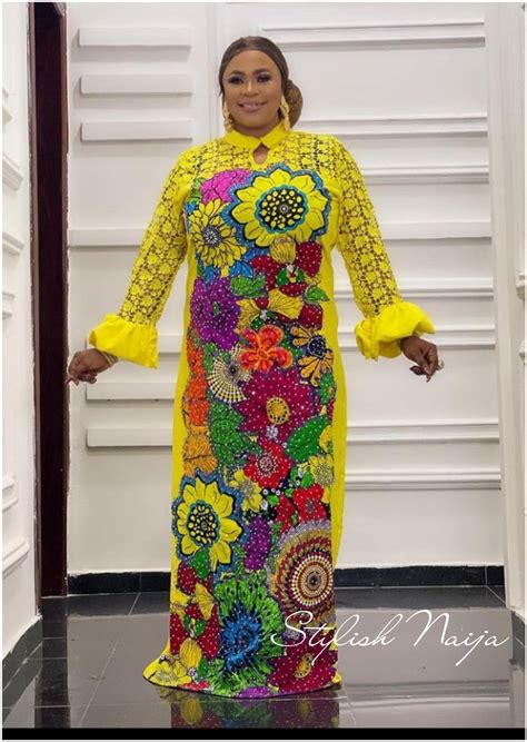 35 Beautiful Lace And Ankara Infusion Bubu Kaftan Styles Stylish