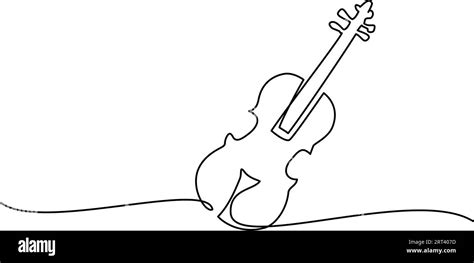 Violin Musical Instrument Continuous One Line Drawing Vector