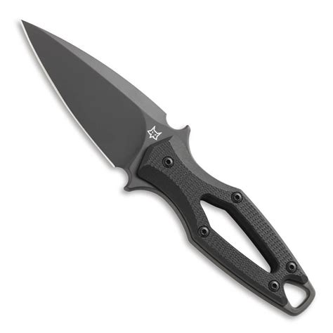 Fox Knives Aka Black G10 Fixed Blade Knife Elmax Black Single Edge