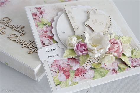 Pamiątka Chrztu św Ręcznie Robione Scrapbooking Kartki na chrzest