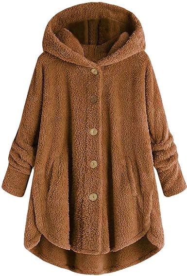 Teddyfleece Jacke Damen Pl Sch Mantel Jacke Outwear Frauen Coat Teddy