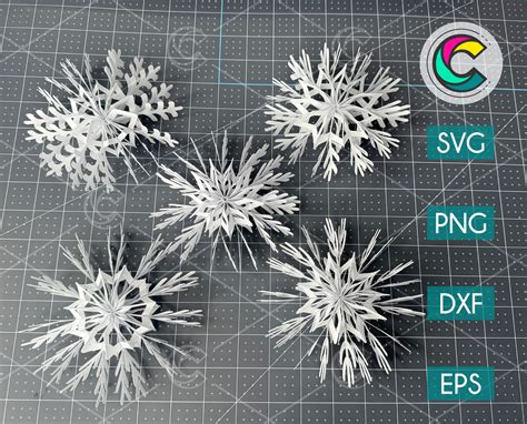 D Snowflake Svg Bundle Creative Vector Studio