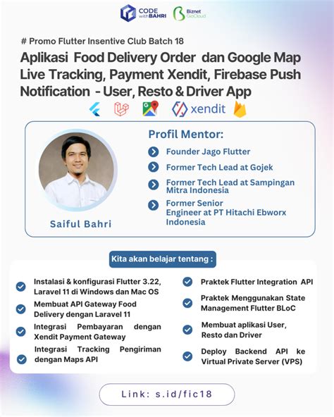 Promo K Fic Batch Fullstack Flutter Laravel Membangun Aplikasi