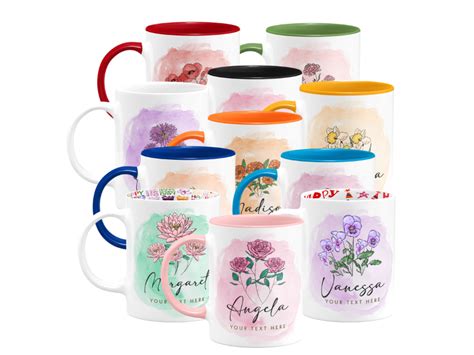 Personalized Birth Flower Mug With Name And Text 11 Oz 11