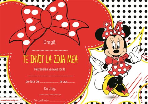 Invitatii Petrecere Pentru Copii BluParty Minnie Mouse Mickey