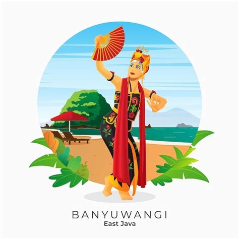 Premium Vector Gandrung Dance From Banyuwangi East Java Indonesia