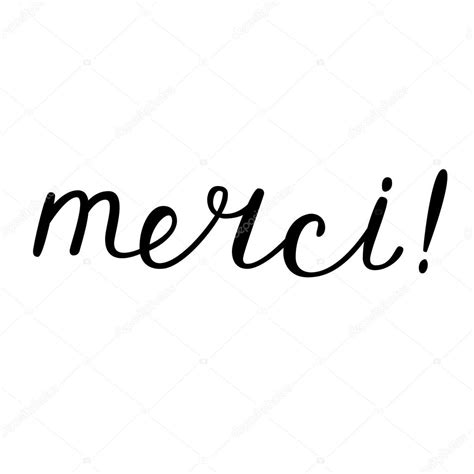 Merci Thank You In French Brush Hand Lettering Stock Vector