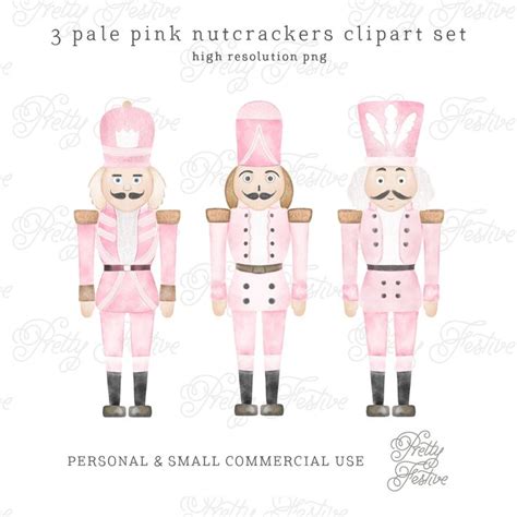 Three Pink Nutcrackers Clipart Set With The Words Personal And