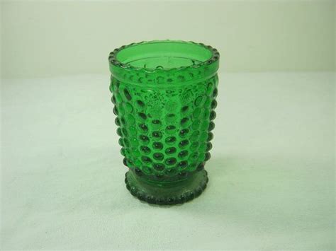 Vintage Emerald Hobnail Toothpick Holder Green Votive Tea Etsy Tealight Candle Holders Tea