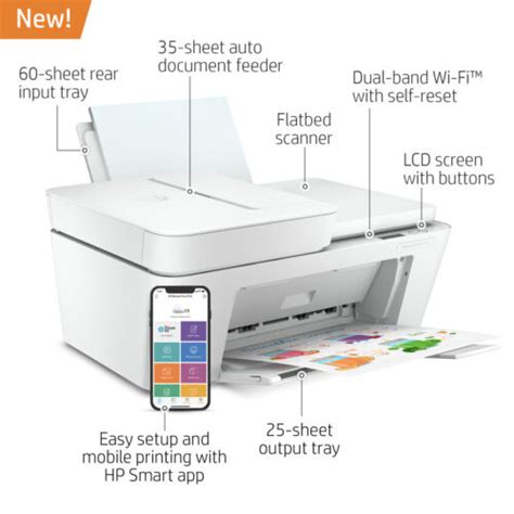 Hp Deskjet Printer Scanner Fax All In One Wireless Color Inkjet Ink