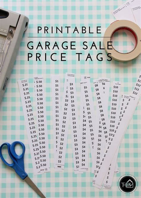 Free Printable Suggested Garage Sale Pricing