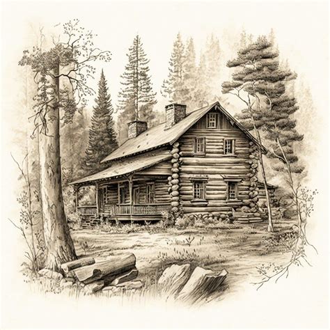 Log Cabin Print Country Cabin Landscape Mountain Cabin Etsy Artofit