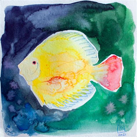 Tropical Fish Art Original Watercolor Painting Original Etsy