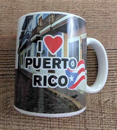 I Love Puerto Rico Souvenir Mug Oz Coffee Cup Caribbean Island