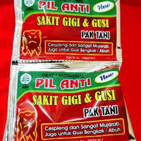 Jual Pil Sakit Gigi Pak Tani Obat Herbal Jamu Tradisional Atasi Sakit