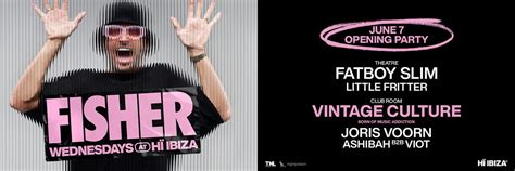 Fisher, the opening party 2023 Hï Ibiza with Fatboy Slim, Vintage ...