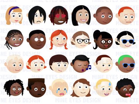 Emoji Kids Characters (Graphic) by Mine Eyes Design · Creative Fabrica