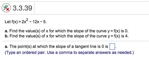 Solved Let F X 2x 2 12x 5 A Find The Value S Of X