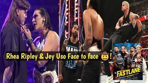 Rhea Ripley Jey Uso Face To Face Jey Uso Cody Rhodes Vs Finn