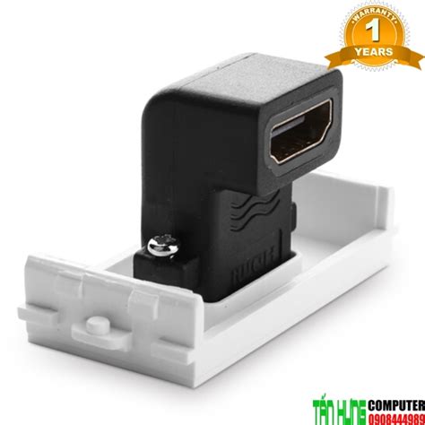 Nhân HDMI Đúc Sẵn Xoay 90 Độ Ugreen 20318 Cao Cấp Dùng Đế Âm Tường