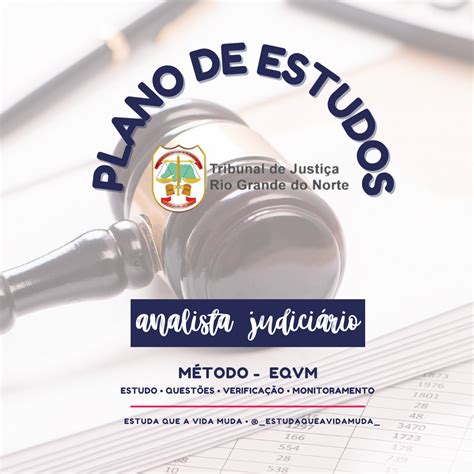 Plano De Estudos Tribunal De Justi A Do Rio Grande Do Norte Tjrn