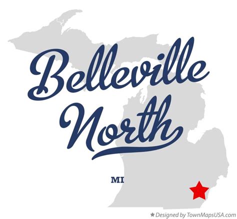 Map of Belleville North, MI, Michigan