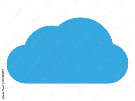Cloud Icon Flat Design Element Filled Blue Shape No Stroke Isolated