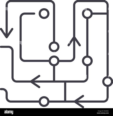 Computer Algorithms Line Icon Concept Computer Algorithms Vector