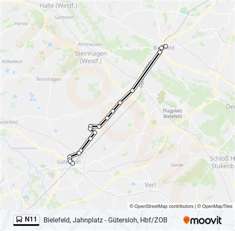 n11 Route Fahrpläne Haltestellen Karten Gütersloh Hbf Zob